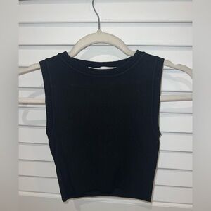 Zara black, knit, cropped, tank top Size: S